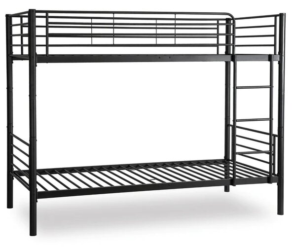 Łóżko Piętrowe Dla Dzieci 90x200 cm RODEZ Metalowe Czarne