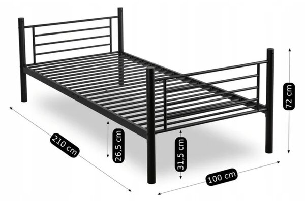 Łóżko Piętrowe Dla Dzieci 90x200 cm RODEZ Metalowe Czarne
