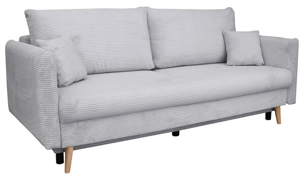 Szara sztruksowa sofa rozkładana T3-Z72