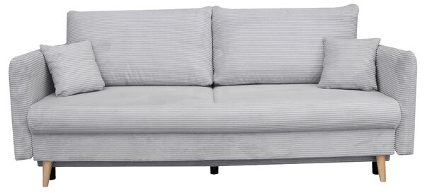 Szara sztruksowa sofa rozkładana T3-Z72