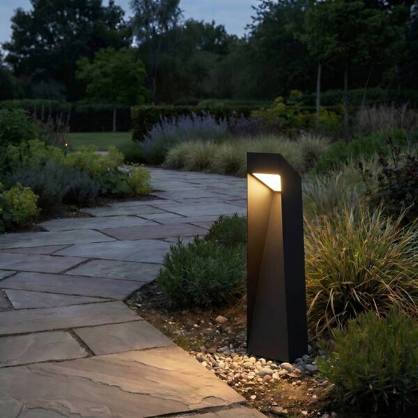 Lampa ogrodowa stojąca Louran Lucande, czarny, aluminium, nowoczesny