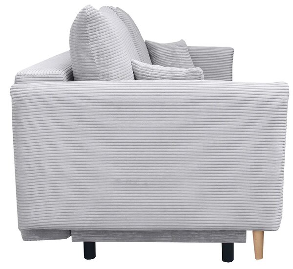 Szara sztruksowa sofa rozkładana T3-Z72