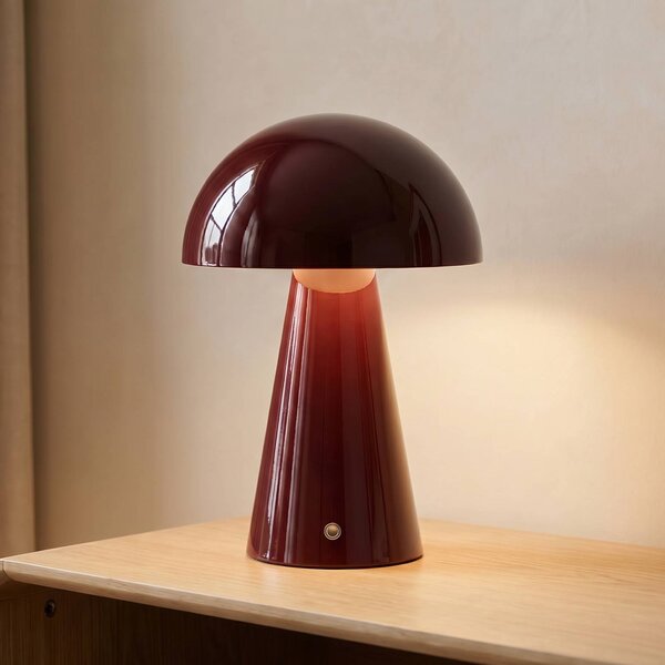 Lampa stołowa Nevijo Lindby, możliwość ściemniania, czerwony, salon / jadalnia, metal, nowoczesny
