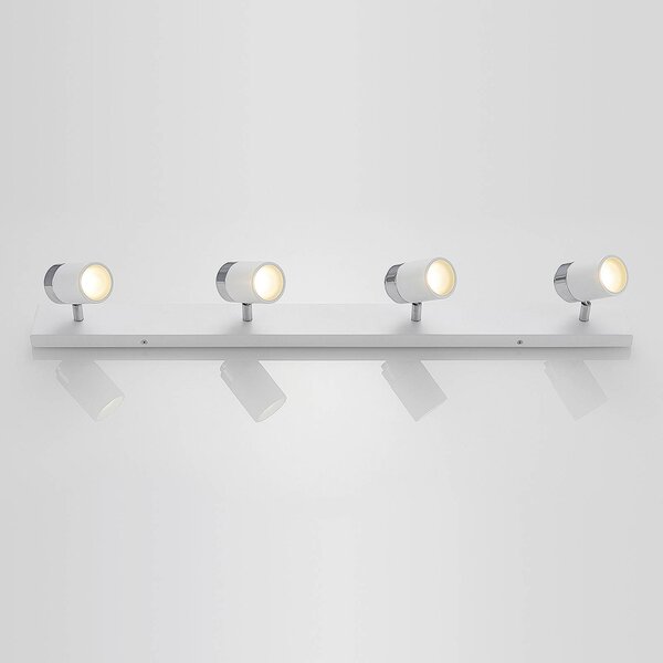 Reflektor Lindby Kardo, 4-punktowy, biały, metal, IP44 Kardo Lindby, możliwość ściemniania, biały / opal, łazienka, metal, nowoczesny