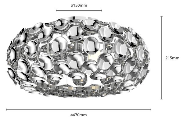 Lampa sufitowa Reza Lindby, możliwość ściemniania, chromowy / srebrny, przedpokój, tworzywo sztuczne, nowoczesny