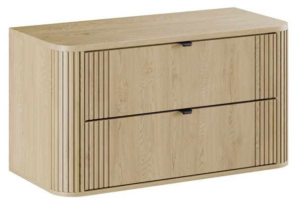 Szafka pod umywalkę z blatem, obła, ryflowana dąb Ovalia Cremona (Set-ovc b cremona 100cm)