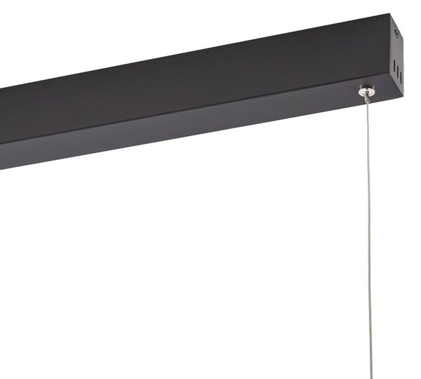 Lampa wisząca Mylosh Lucande, możliwość ściemniania, czarny, salon / jadalnia, aluminium, nowoczesny
