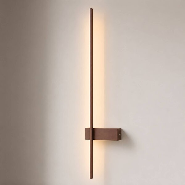 Kinkiet Natsumi Lindby, brązowy / rdzawy, salon / jadalnia, aluminium, nowoczesny