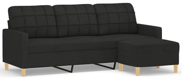 Sofa 3-osobowa z podnÃ³Å¼kiem, czarna, 180 cm, tkaninÄ