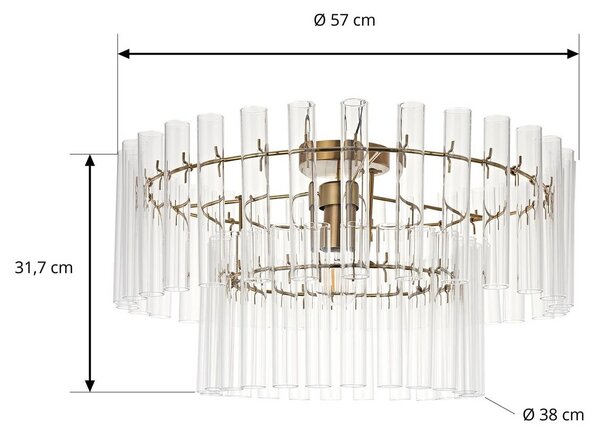 Lampa sufitowa Leanna Lucande, możliwość ściemniania, przezroczysty / transparentny, salon / jadalnia, szkło, nowoczesny