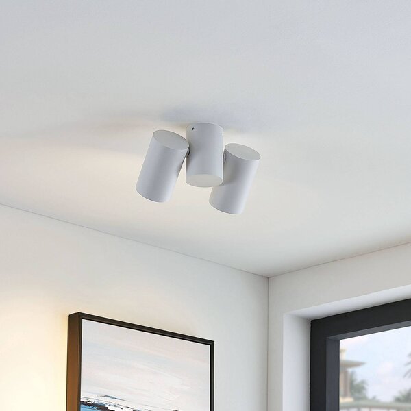 Lampa sufitowa Gesina Arcchio, możliwość ściemniania, biały / opal, salon / jadalnia, aluminium, nowoczesny