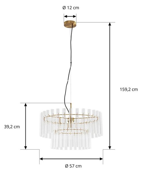 Lampa wisząca Leanna Lucande, możliwość ściemniania, przezroczysty / transparentny, salon / jadalnia, szkło, nowoczesny
