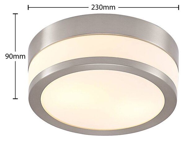 Lampa sufitowa Flavi Lindby, możliwość ściemniania, aluminiowy / szary / cynkowy, łazienka, metal, nowoczesny