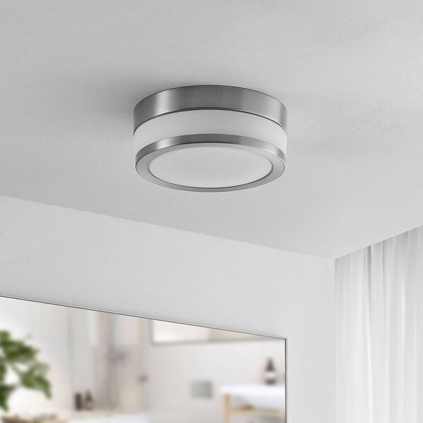 Lampa sufitowa Flavi Lindby, możliwość ściemniania, aluminiowy / szary / cynkowy, łazienka, metal, nowoczesny