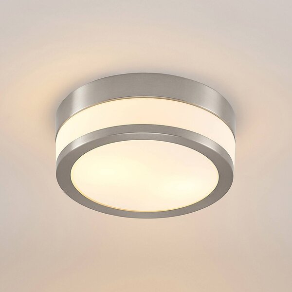 Lampa sufitowa Flavi Lindby, możliwość ściemniania, aluminiowy / szary / cynkowy, łazienka, metal, nowoczesny