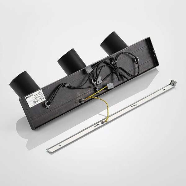 Arcchio Reflektor Brinja, czarny, kątowy, Ø 6 cm, 3-punktowa, GU10 Brinja Arcchio, możliwość ściemniania, czarny, przedpokój, aluminium, nowoczesny