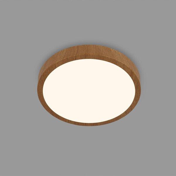 Briloner Lampa sufitowa LED Runa Wood, ciemne drewno, salon / jadalnia, metal