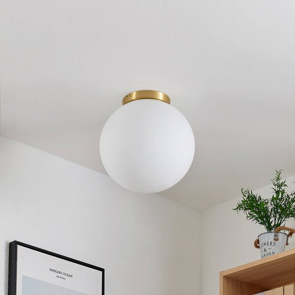 Lampa sufitowa Meriala Lindby, możliwość ściemniania, biały / opal, salon / jadalnia, szkło