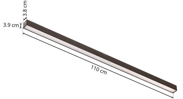 PURE Lampa sufitowa LED Lines Straight, możliwość ściemniania, czarny, salon / jadalnia, aluminium, nowoczesny