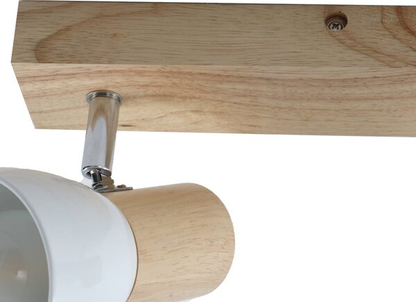 Lampa sufitowa Lindby Thorin, 27 cm, 2-punktowa, biały, drewno, E14 Thorin Lindby, możliwość ściemniania, jasne drewno, salon / jadalnia, drewno, skandynawski