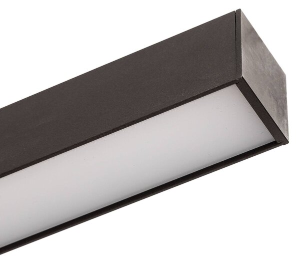 PURE Lampa sufitowa LED Lines Straight, możliwość ściemniania, czarny, salon / jadalnia, aluminium, nowoczesny