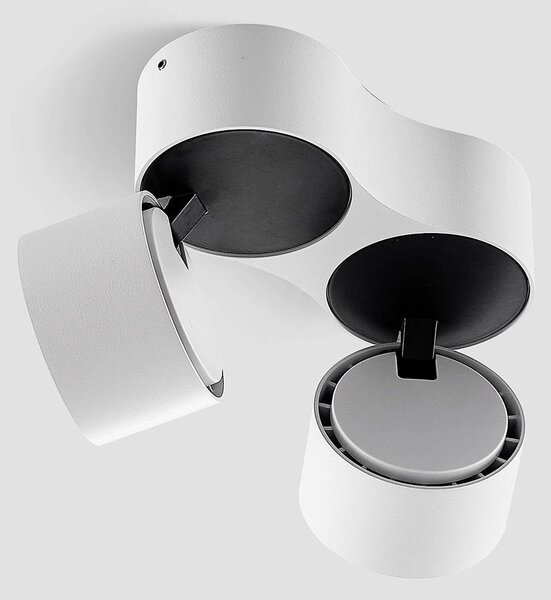 Arcchio Reflektor sufitowy LED Rotari, biały, 2-punktowa, 1362 lm Rotari Arcchio, możliwość ściemniania, biały / opal, przedpokój, aluminium, nowoczesny