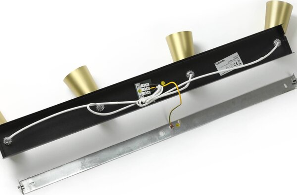 Lampa sufitowa Lucande Angelina, 4-punktowa, mosiądz/złoto Angelina Lucande, możliwość ściemniania, czarny, sypialnia, metal, skandynawski