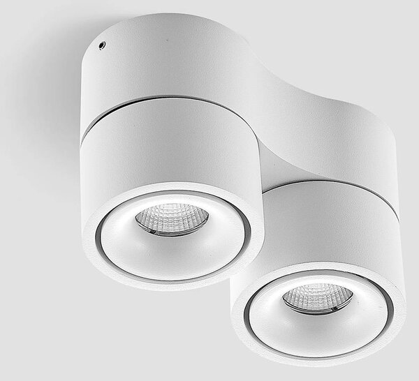 Arcchio Reflektor sufitowy LED Rotari, biały, 2-punktowa, 1362 lm Rotari Arcchio, możliwość ściemniania, biały / opal, przedpokój, aluminium, nowoczesny