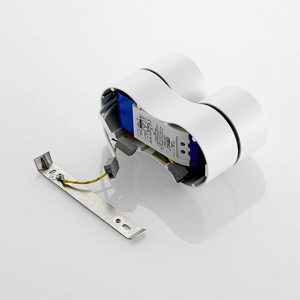 Arcchio Reflektor sufitowy LED Rotari, biały, 2-punktowa, 1362 lm Rotari Arcchio, możliwość ściemniania, biały / opal, przedpokój, aluminium, nowoczesny
