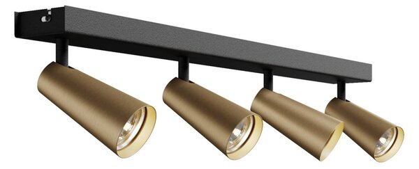 Lampa sufitowa Lucande Angelina, 4-punktowa, mosiądz/złoto Angelina Lucande, możliwość ściemniania, czarny, sypialnia, metal, skandynawski