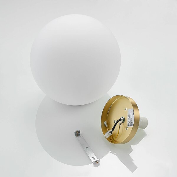 Lampa sufitowa Meriala Lindby, możliwość ściemniania, biały / opal, salon / jadalnia, szkło