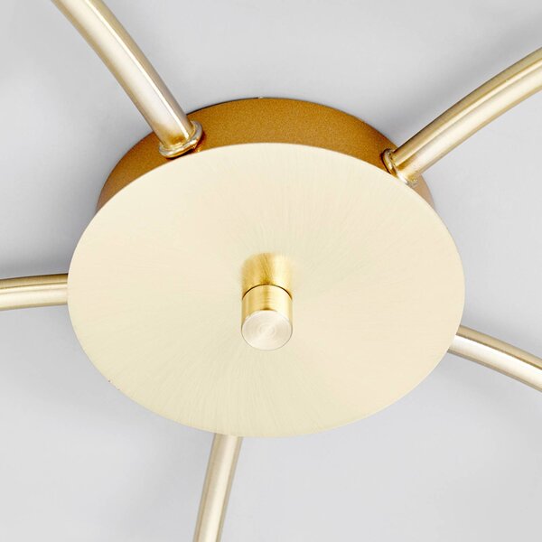 Lampa sufitowa ELAINA Lindby, możliwość ściemniania, mosiężny / złoty, salon / jadalnia, metal, nowoczesny