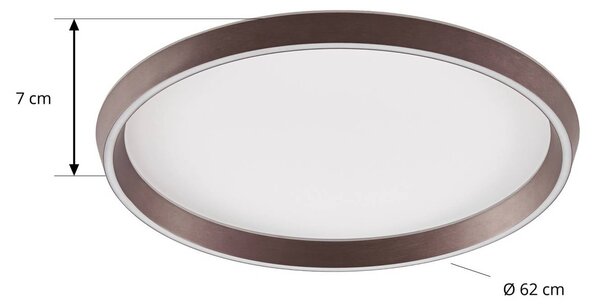 Lampa sufitowa Rylan Lucande, możliwość ściemniania, brązowy / rdzawy, salon / jadalnia, metal, nowoczesny