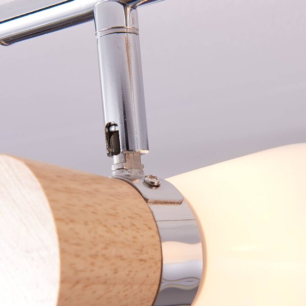 Lampa sufitowa Vivica Lindby, możliwość ściemniania, ciemne drewno, salon / jadalnia, szkło, skandynawski