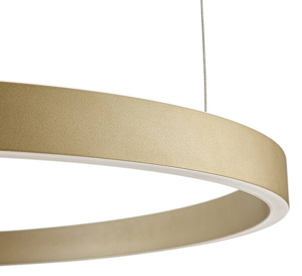 Lampa wisząca Aureon Quitani, możliwość ściemniania, mosiężny / złoty, salon / jadalnia, aluminium, nowoczesny