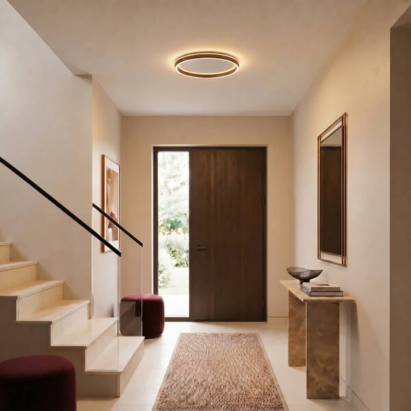 Lampa sufitowa Rylan Lucande, możliwość ściemniania, brązowy / rdzawy, salon / jadalnia, metal, nowoczesny