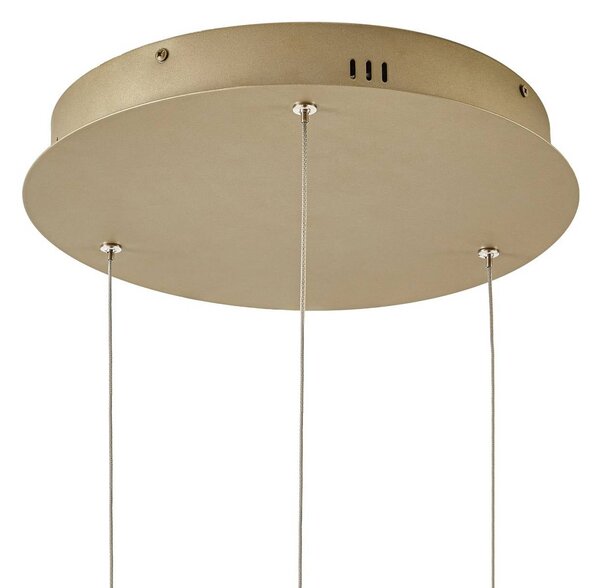 Lampa wisząca Aureon Quitani, możliwość ściemniania, mosiężny / złoty, salon / jadalnia, aluminium, nowoczesny