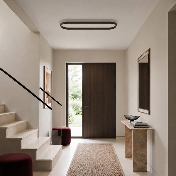 Lampa sufitowa Rylan Lucande, możliwość ściemniania, brązowy / rdzawy, salon / jadalnia, metal, nowoczesny