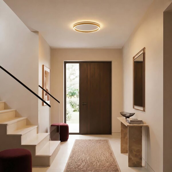 Lampa sufitowa Rylan Lucande, możliwość ściemniania, mosiężny / złoty, salon / jadalnia, metal, nowoczesny