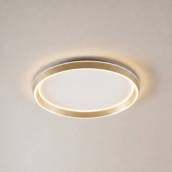 Lampa sufitowa Rylan Lucande, możliwość ściemniania, mosiężny / złoty, salon / jadalnia, metal, nowoczesny