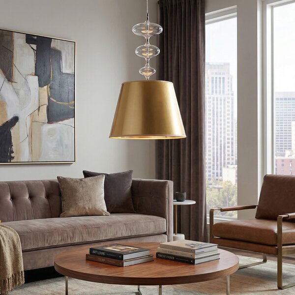 NOWOCZESNA LAMPA WISZĄCA ZŁOTO-PRZEZROCZYSTA VENEZIANA NEO W1