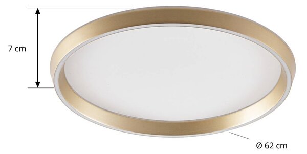 Lampa sufitowa Rylan Lucande, możliwość ściemniania, mosiężny / złoty, salon / jadalnia, metal, nowoczesny
