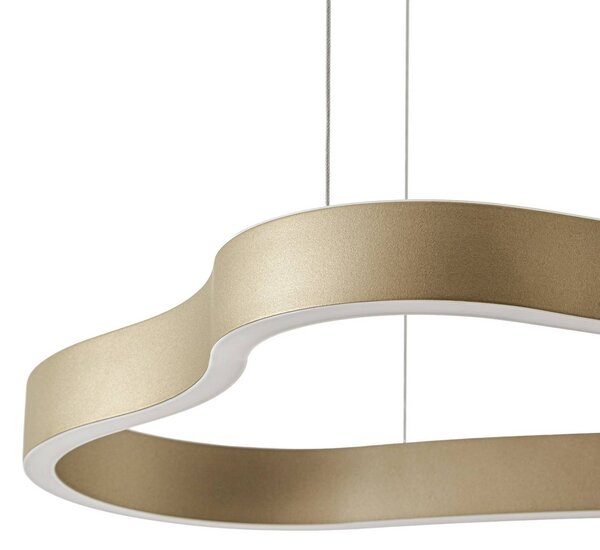Lampa wisząca Vikali Lucande, możliwość ściemniania, mosiężny / złoty, salon / jadalnia, metal, nowoczesny