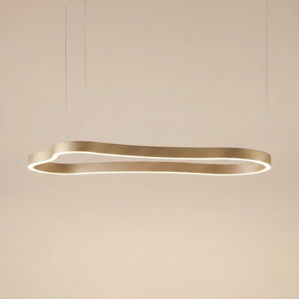 Lampa wisząca Vikali Lucande, możliwość ściemniania, mosiężny / złoty, salon / jadalnia, metal, nowoczesny
