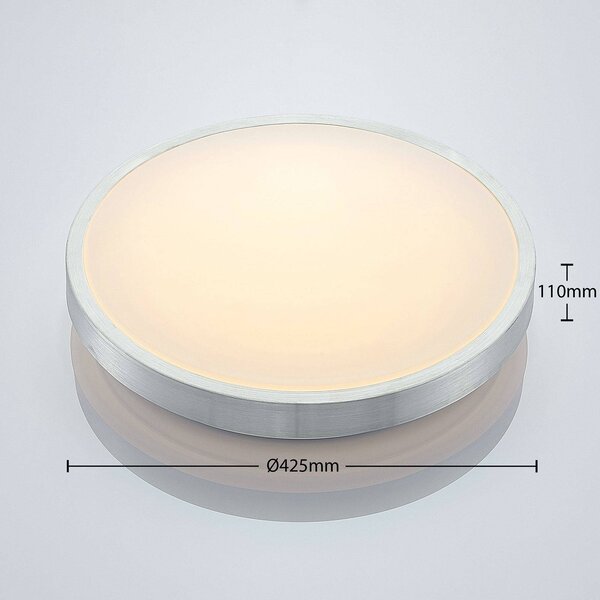 Lampa sufitowa LED Emelie Lindby, aluminiowy / szary / cynkowy, salon / jadalnia, aluminium, nowoczesny