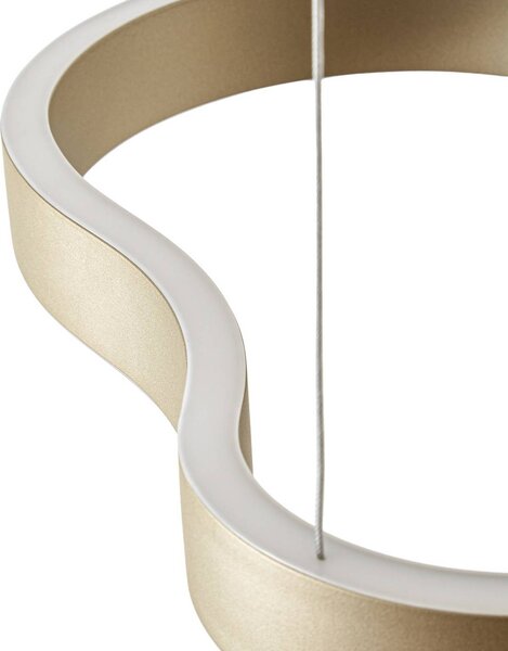 Lampa wisząca Vikali Lucande, możliwość ściemniania, mosiężny / złoty, salon / jadalnia, metal, nowoczesny