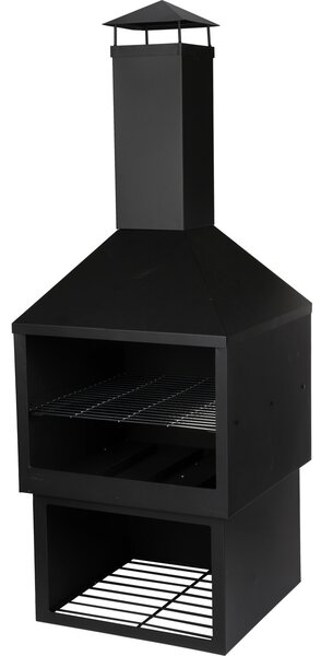 Grill z wysokim kominem, 118 cm