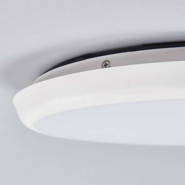 Lampa sufitowa LED Augustin Arcchio, możliwość ściemniania, biały / opal, łazienka, tworzywo sztuczne, nowoczesny