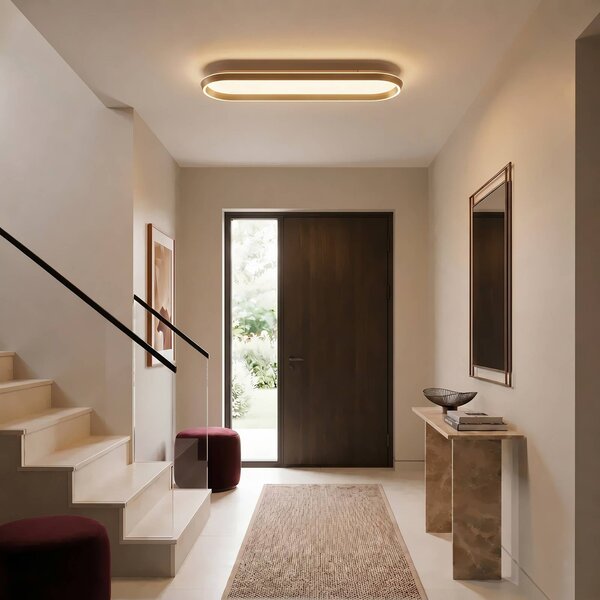 Lampa sufitowa Rylan Lucande, możliwość ściemniania, mosiężny / złoty, salon / jadalnia, metal, nowoczesny