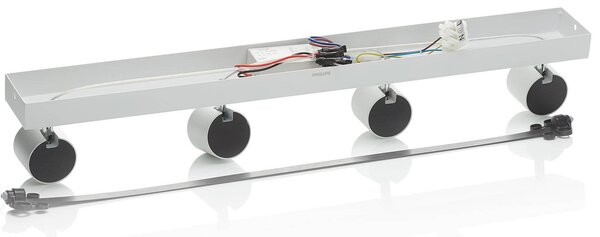 Philips Star – czteropkt. spot sufitowy LED, warmglow STAR, możliwość ściemniania, biały / opal, salon / jadalnia, metal, nowoczesny